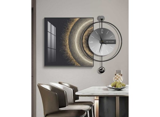 60*60 Cm Crytsall Porsalein Painting With Led Light And Clock 50*50 Cm 